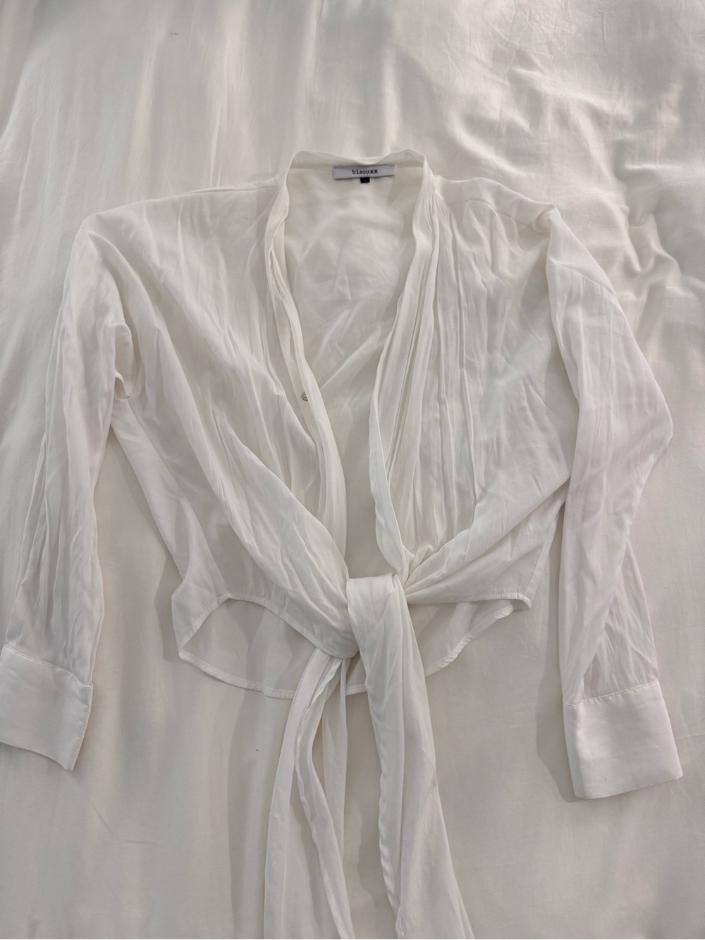 CBK White Tie-Front Blouse (Size M)